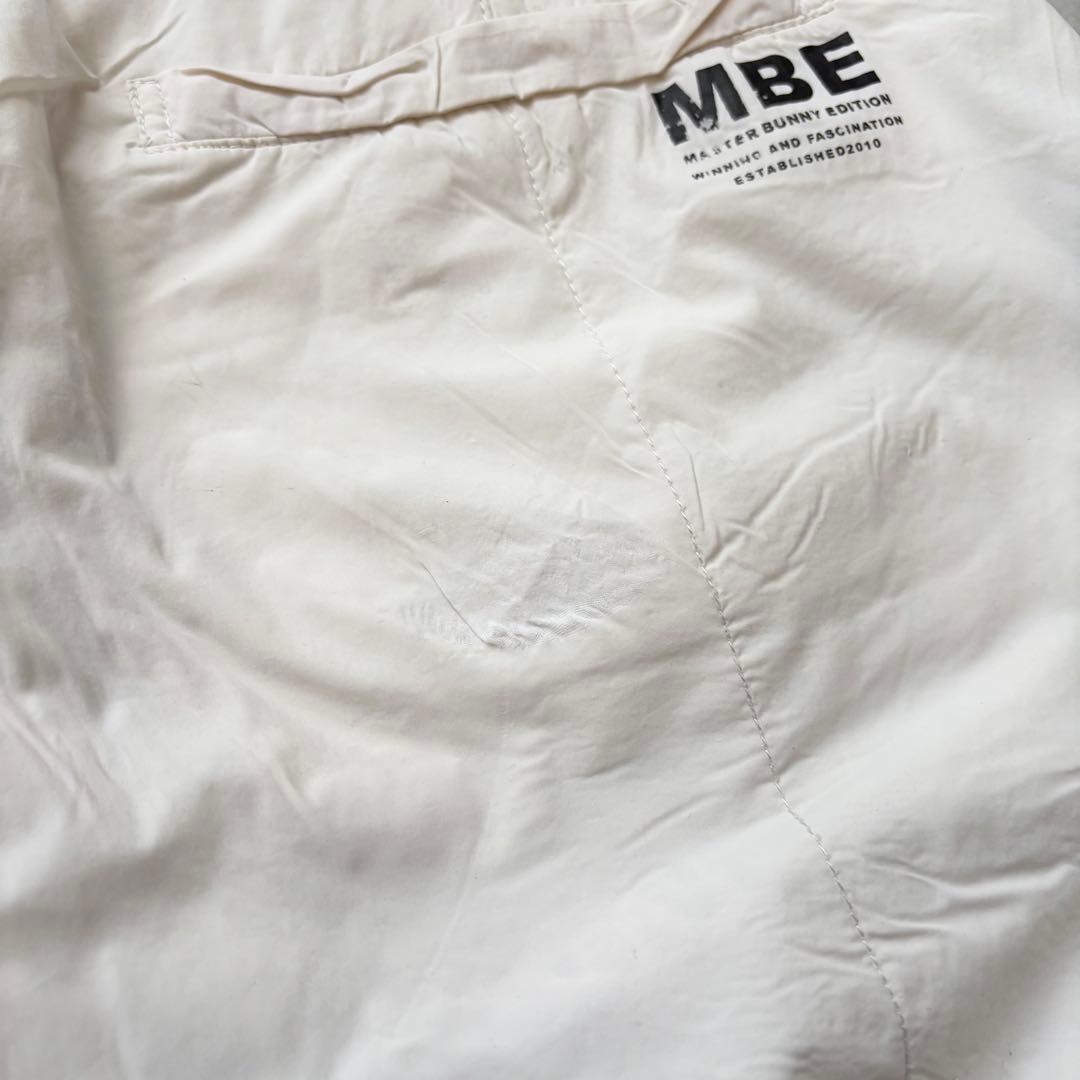 MASTER BUNNY EDITION 蓄熱裏地 中綿ロングパンツ ロゴ 白