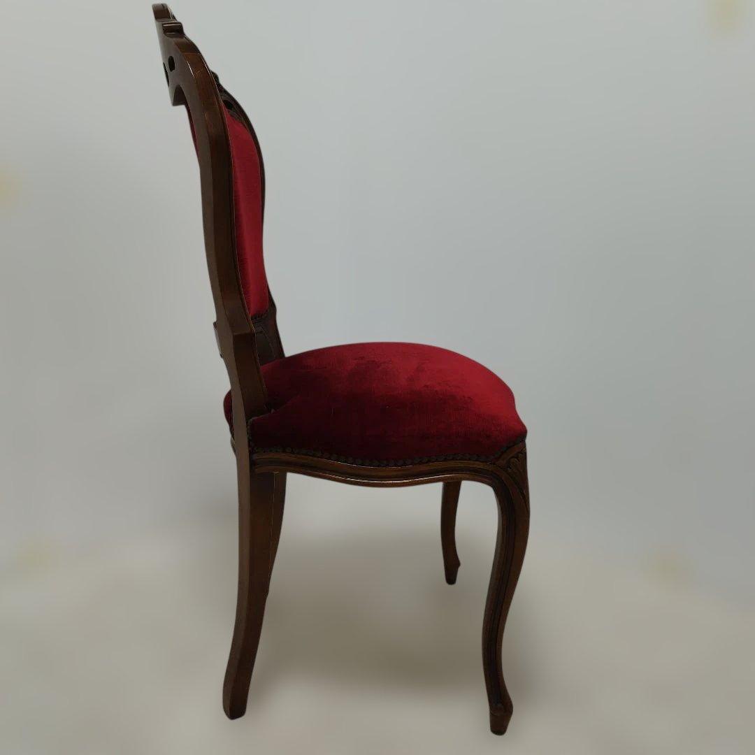 【専用】アンティーク調 ダイニングチェア 椅子 ワインレッド 猫足