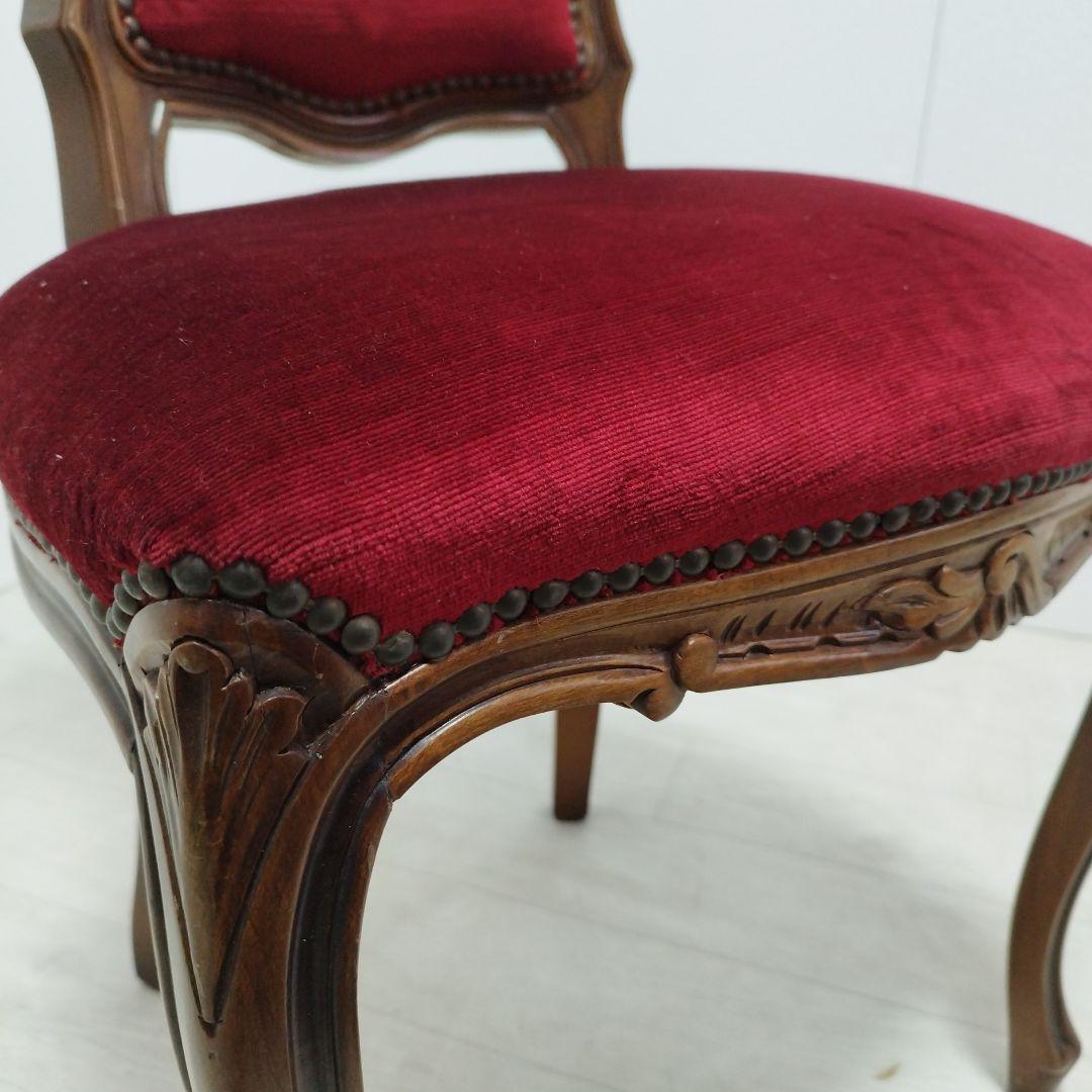 【専用】アンティーク調 ダイニングチェア 椅子 ワインレッド 猫足