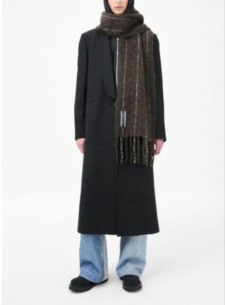 ☆2025新品☆OUR LEGACY エステートスカーフ ブラウンピンストライプ