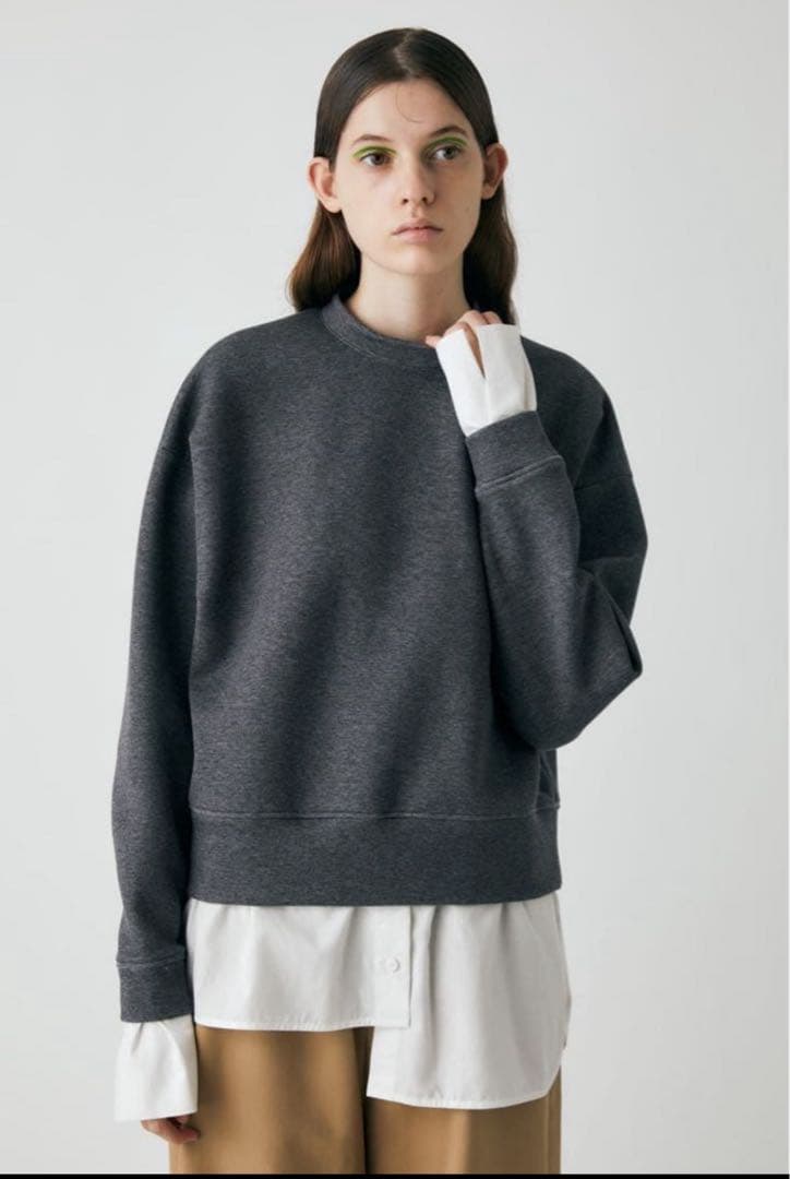 エンフォルド　ENFÖLDダンボール スウェットxSHIRT PULLOVER