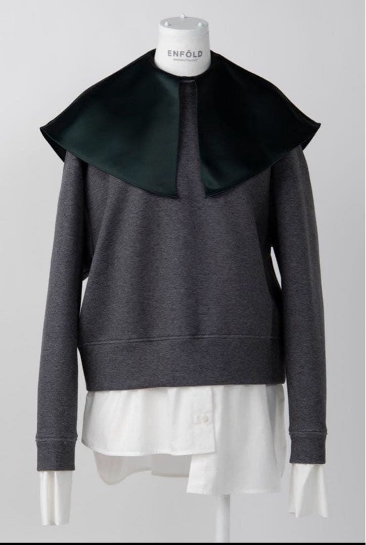 エンフォルド　ENFÖLDダンボール スウェットxSHIRT PULLOVER