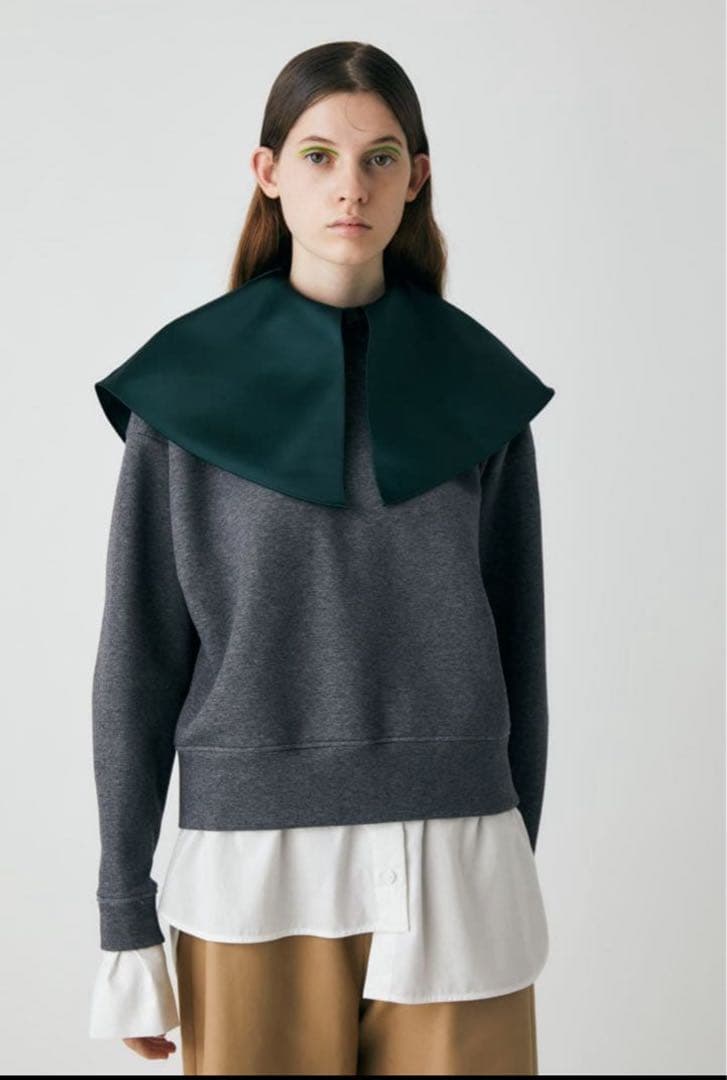 エンフォルド　ENFÖLDダンボール スウェットxSHIRT PULLOVER