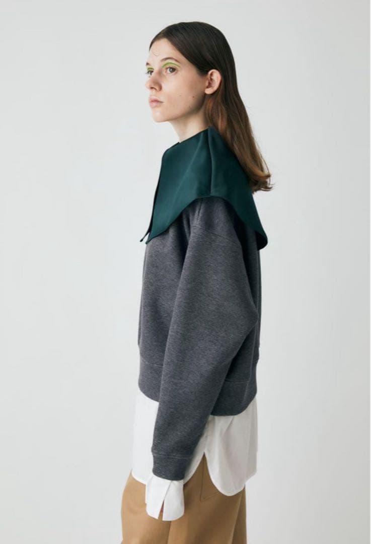 エンフォルド　ENFÖLDダンボール スウェットxSHIRT PULLOVER