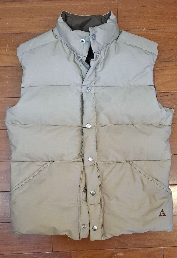 【リバーシブル】GERRY ダウンベスト M L ベージュ ブラウン ダウン