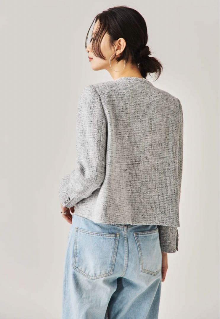 新品未使用⭐︎CONNSE ソフトツイードジャケット（GRAY）