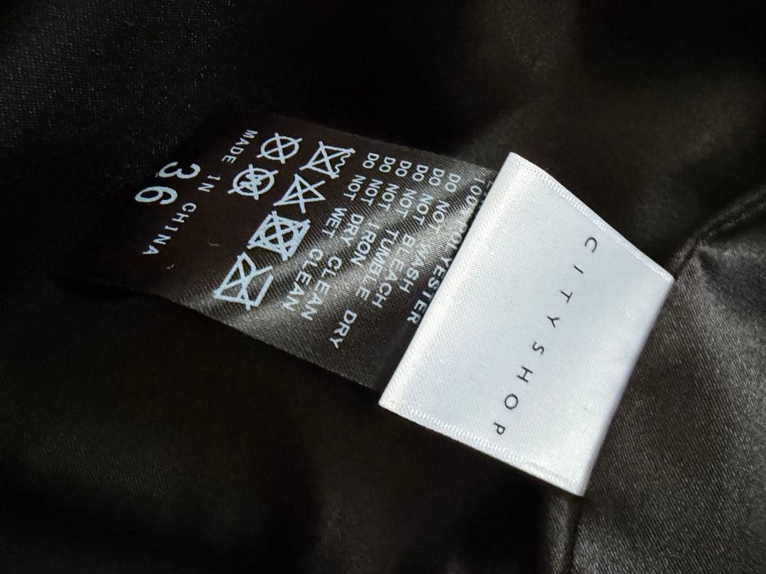 CITYSHOP < THEMOOD >スエードジャケットリボンブラック黒やぎ革