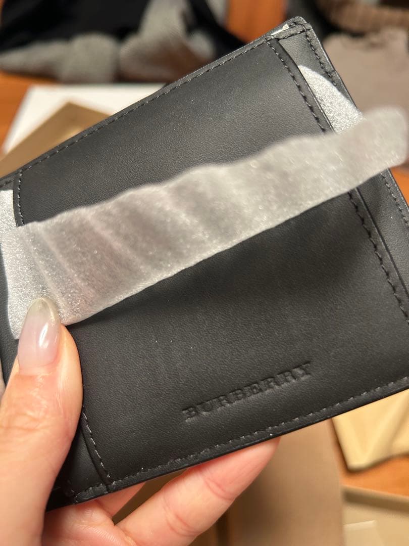 早い者勝ち‼️最終値下げ BURBERRY 二つ折り財布 ブラック/グレー