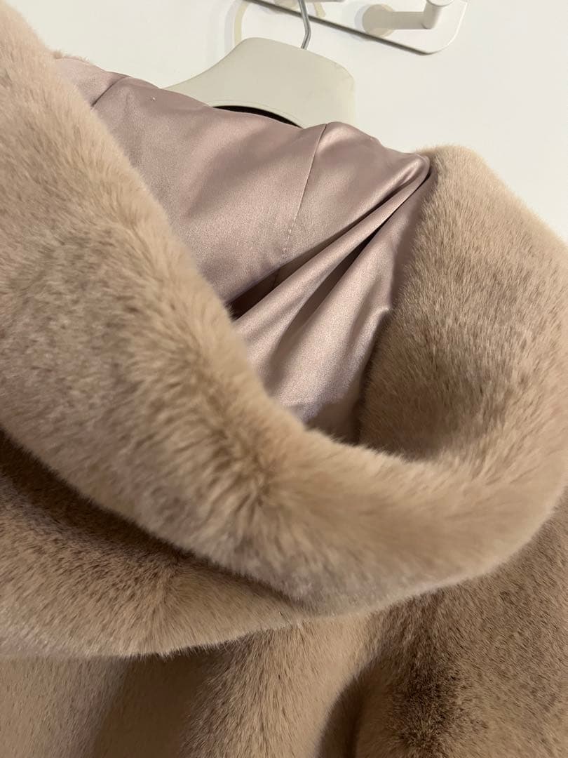 Lemonplet フード付き エコファー マキシコート　レモンプレット