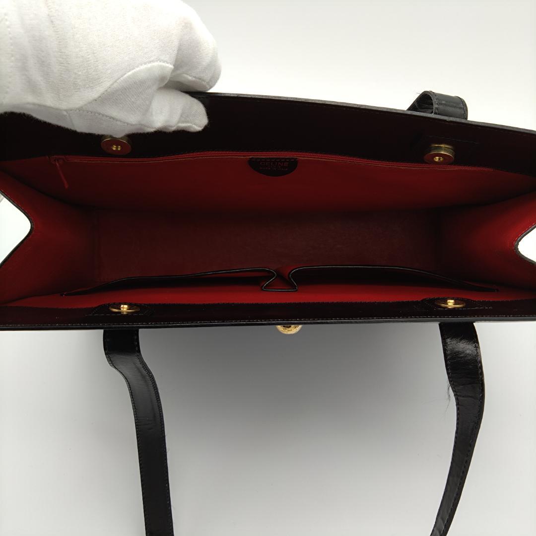 セリーヌ レザー トートバッグ スターボール ヴィンテージ オールド ブラック