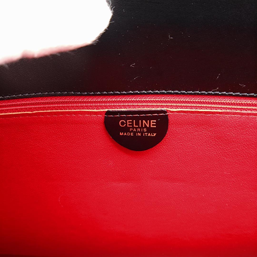 セリーヌ レザー トートバッグ スターボール ヴィンテージ オールド ブラック