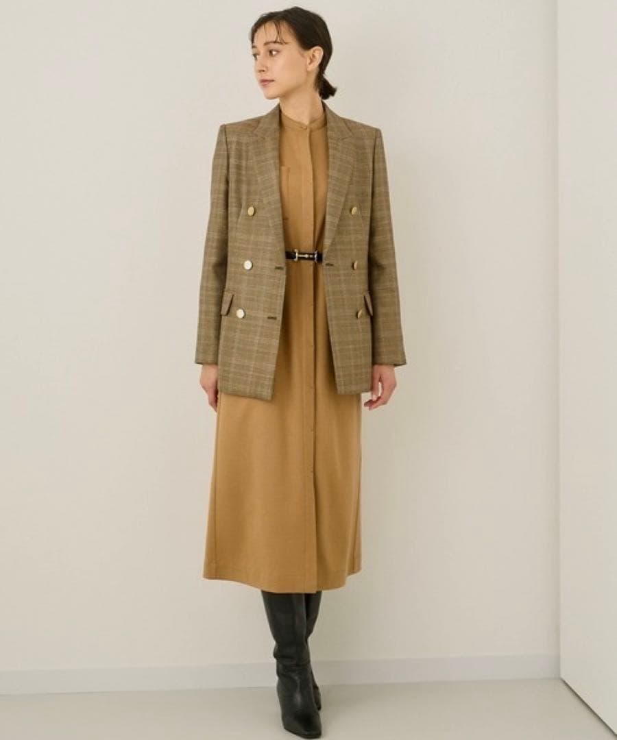 ANAYI アナイ　グレンオーバーチェック ダブル　ジャケット　テーラード