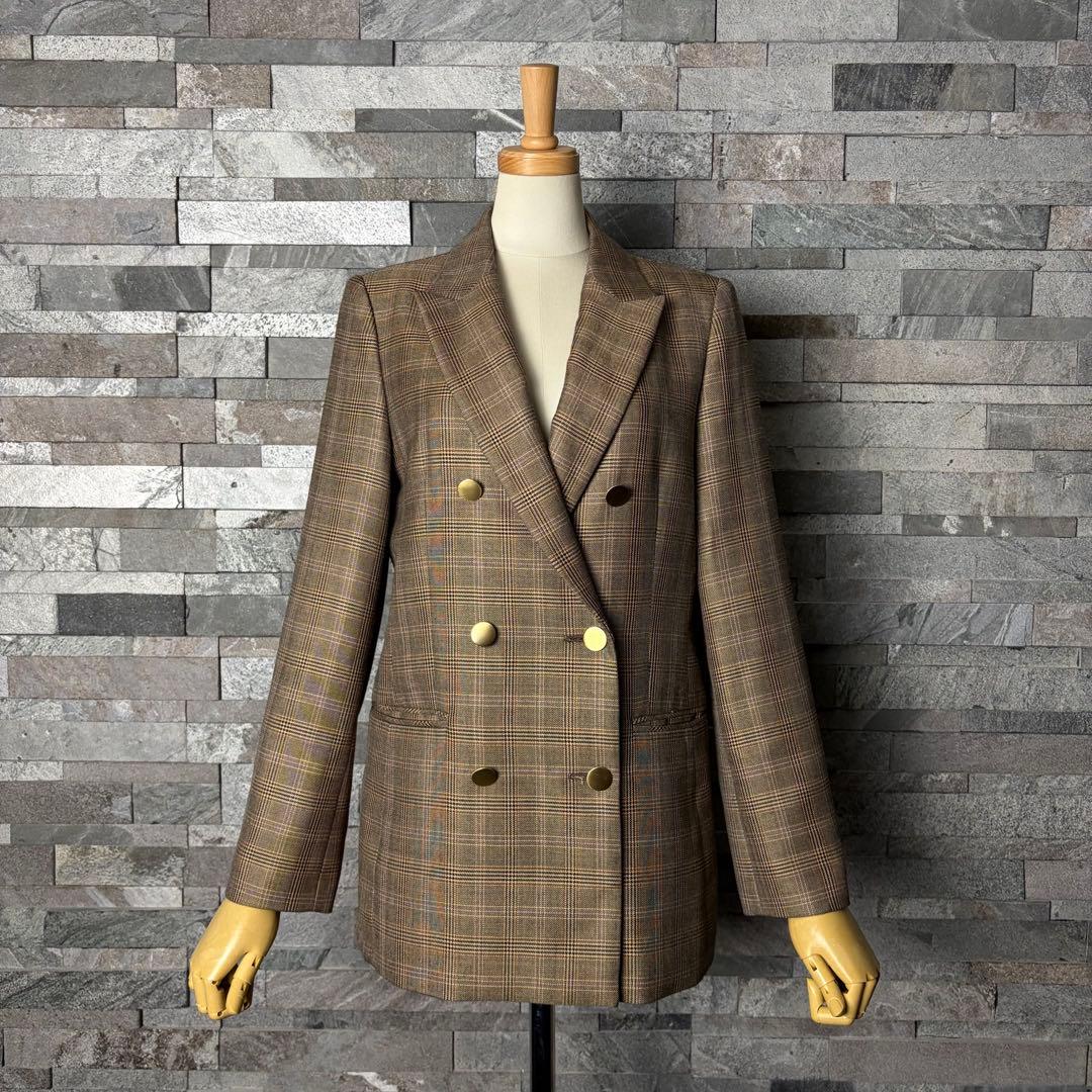 ANAYI アナイ　グレンオーバーチェック ダブル　ジャケット　テーラード