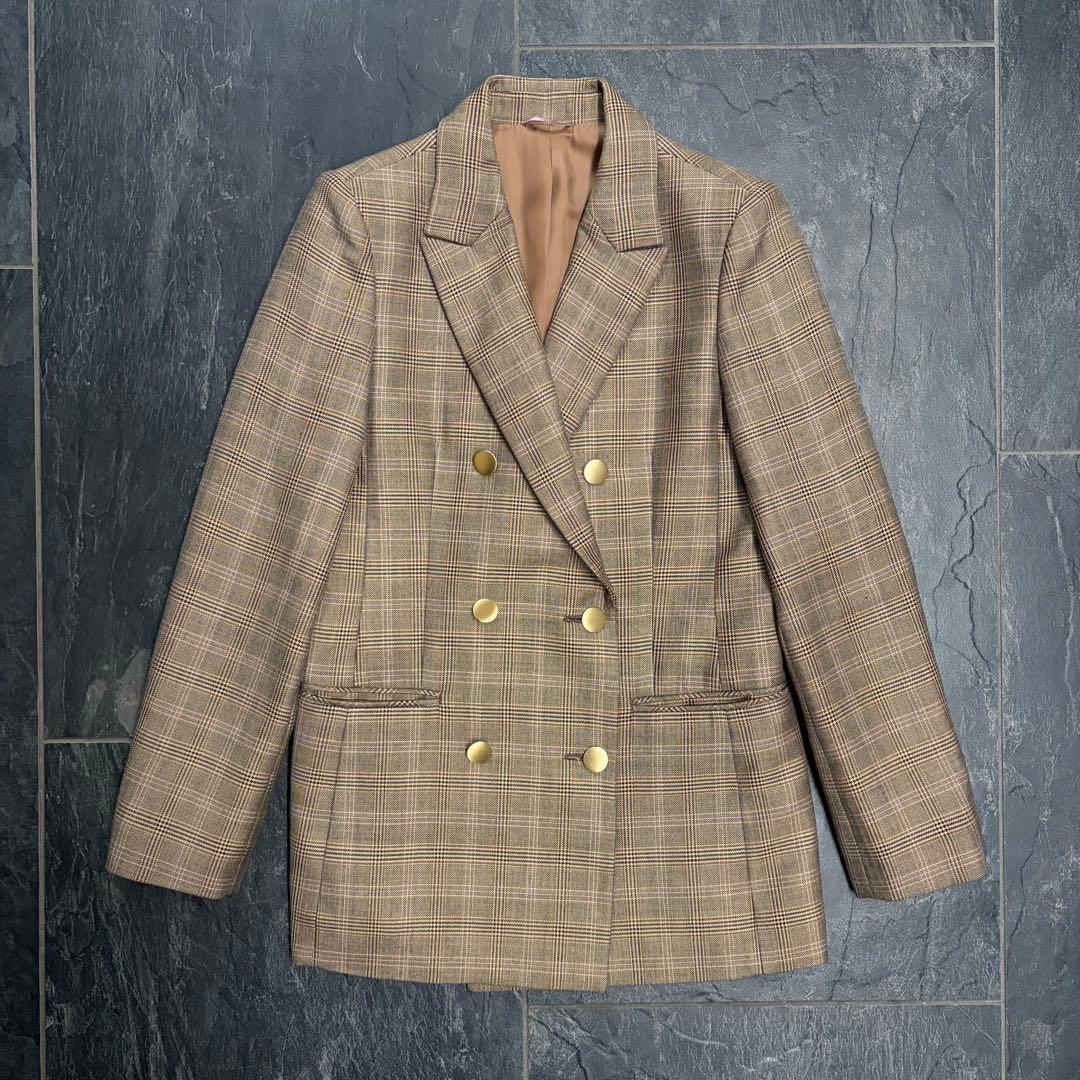 ANAYI アナイ　グレンオーバーチェック ダブル　ジャケット　テーラード
