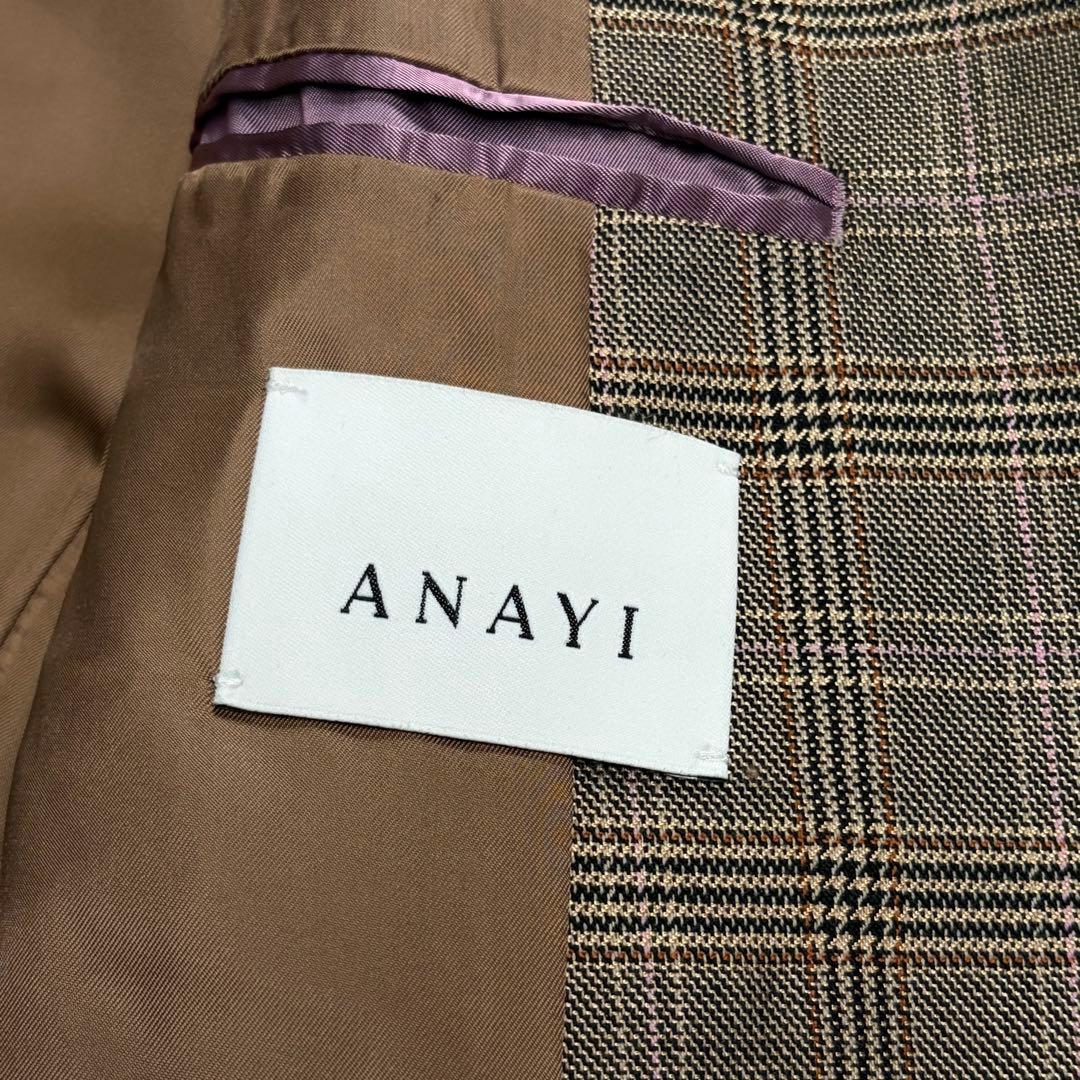 ANAYI アナイ　グレンオーバーチェック ダブル　ジャケット　テーラード