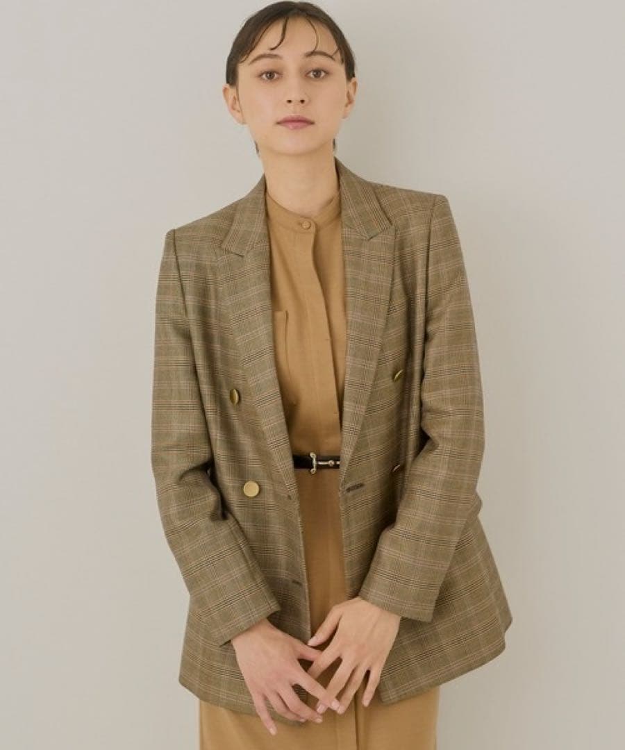 ANAYI アナイ　グレンオーバーチェック ダブル　ジャケット　テーラード