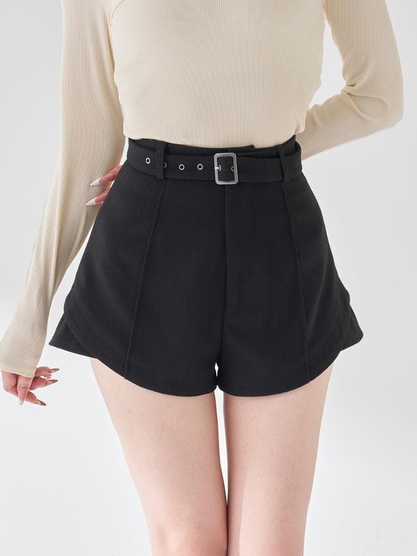 M 完売 新品 Darich サイドスリットハイウエストショートパンツ ブラック