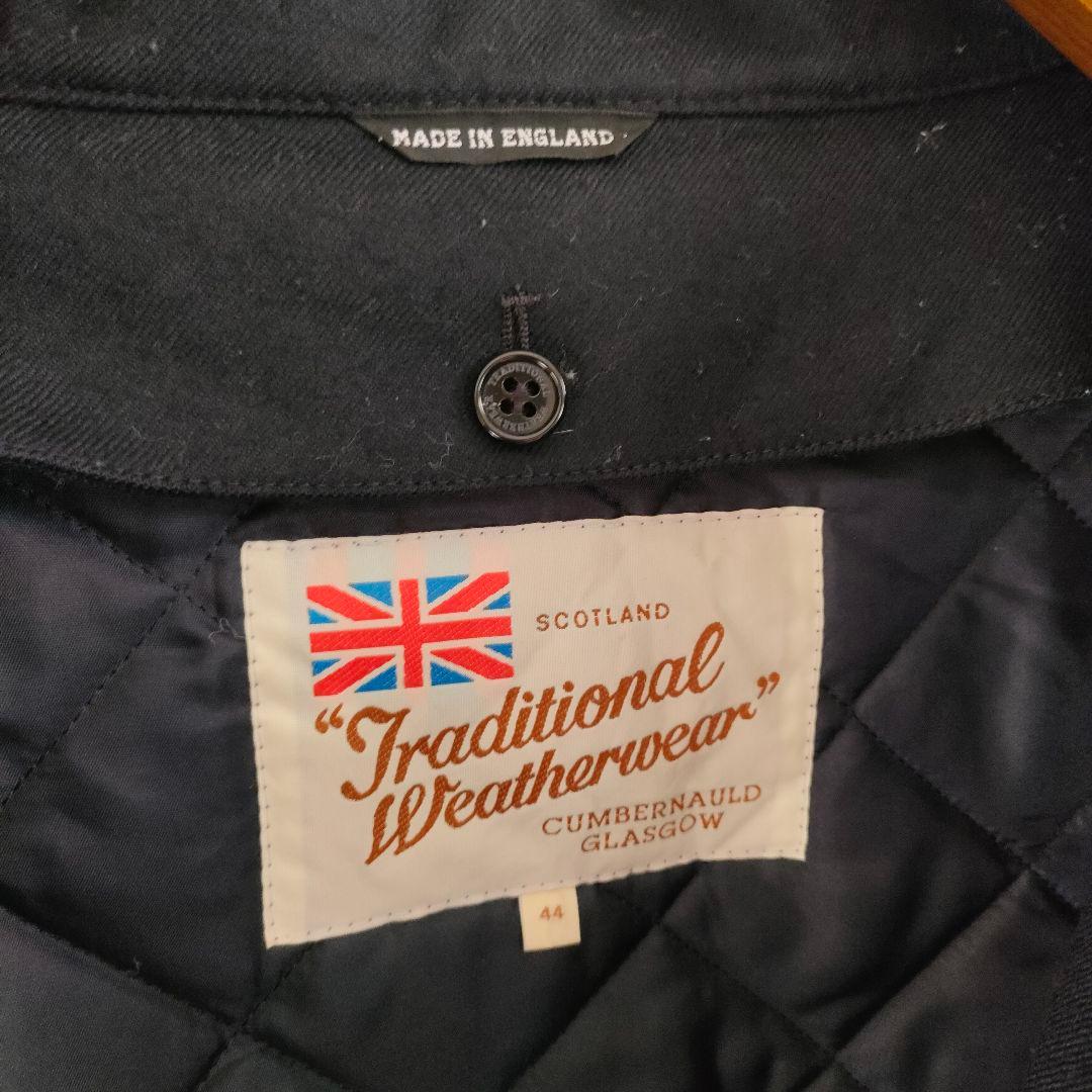 トラディショナルウェザーウェア フーデッドコート ネイビー 44 ライナー付き