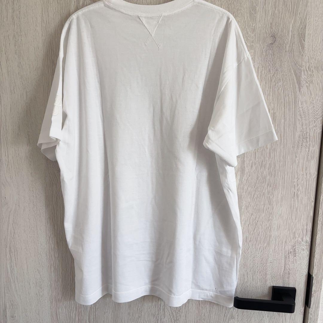 【未使用】ブラミンク　コットンクルーネックエンブレムTシャツ　白
