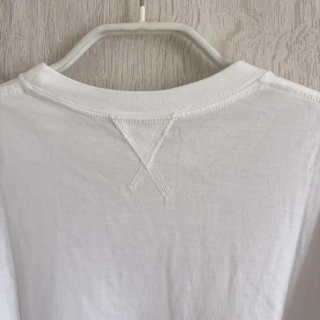 【未使用】ブラミンク　コットンクルーネックエンブレムTシャツ　白