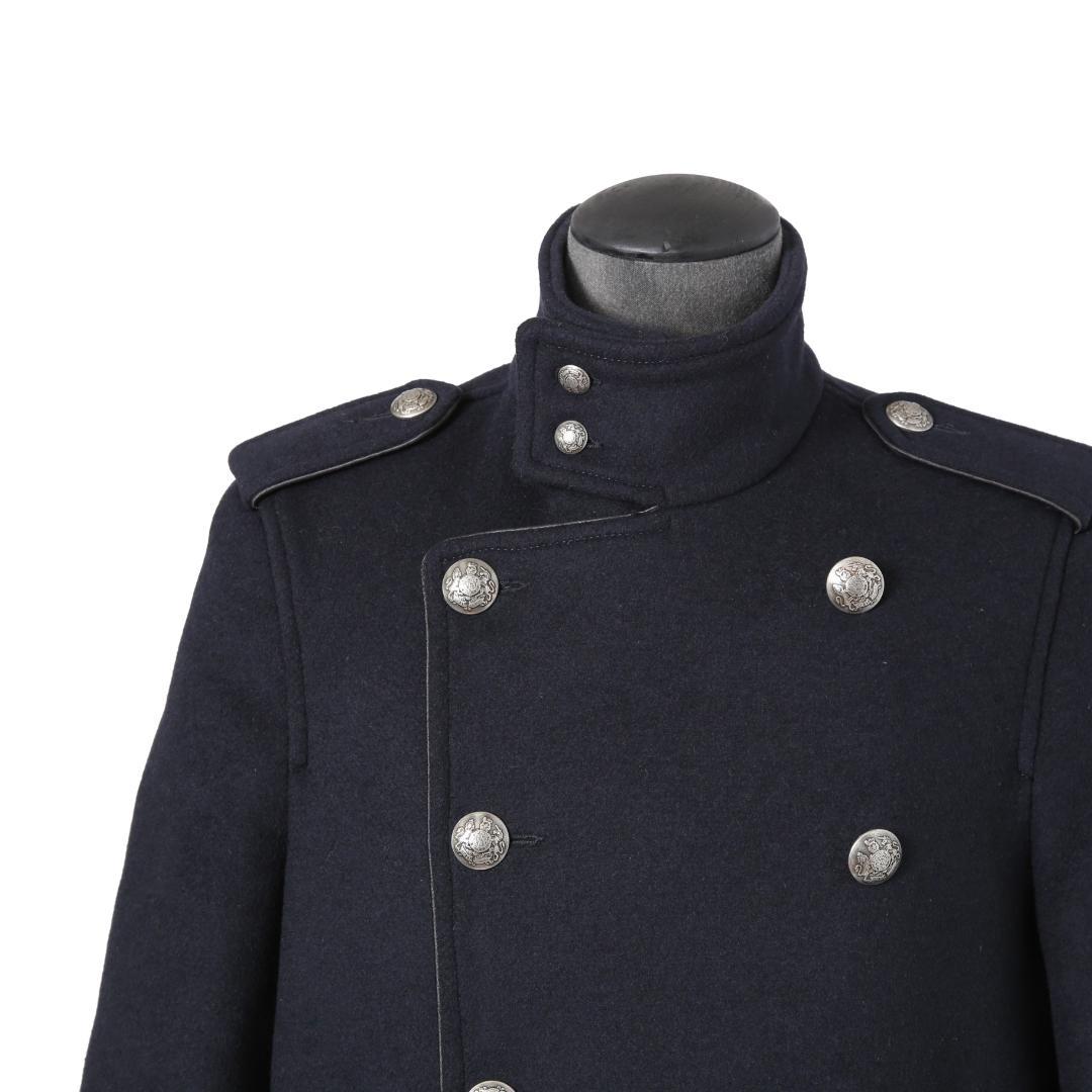 DIESEL ブラックゴールド ウール ナポレオンコート コンチョボタン