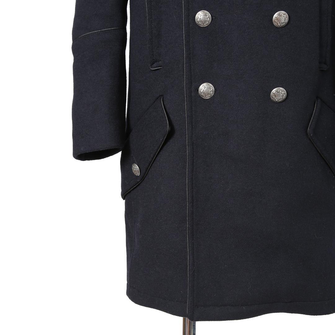 DIESEL ブラックゴールド ウール ナポレオンコート コンチョボタン