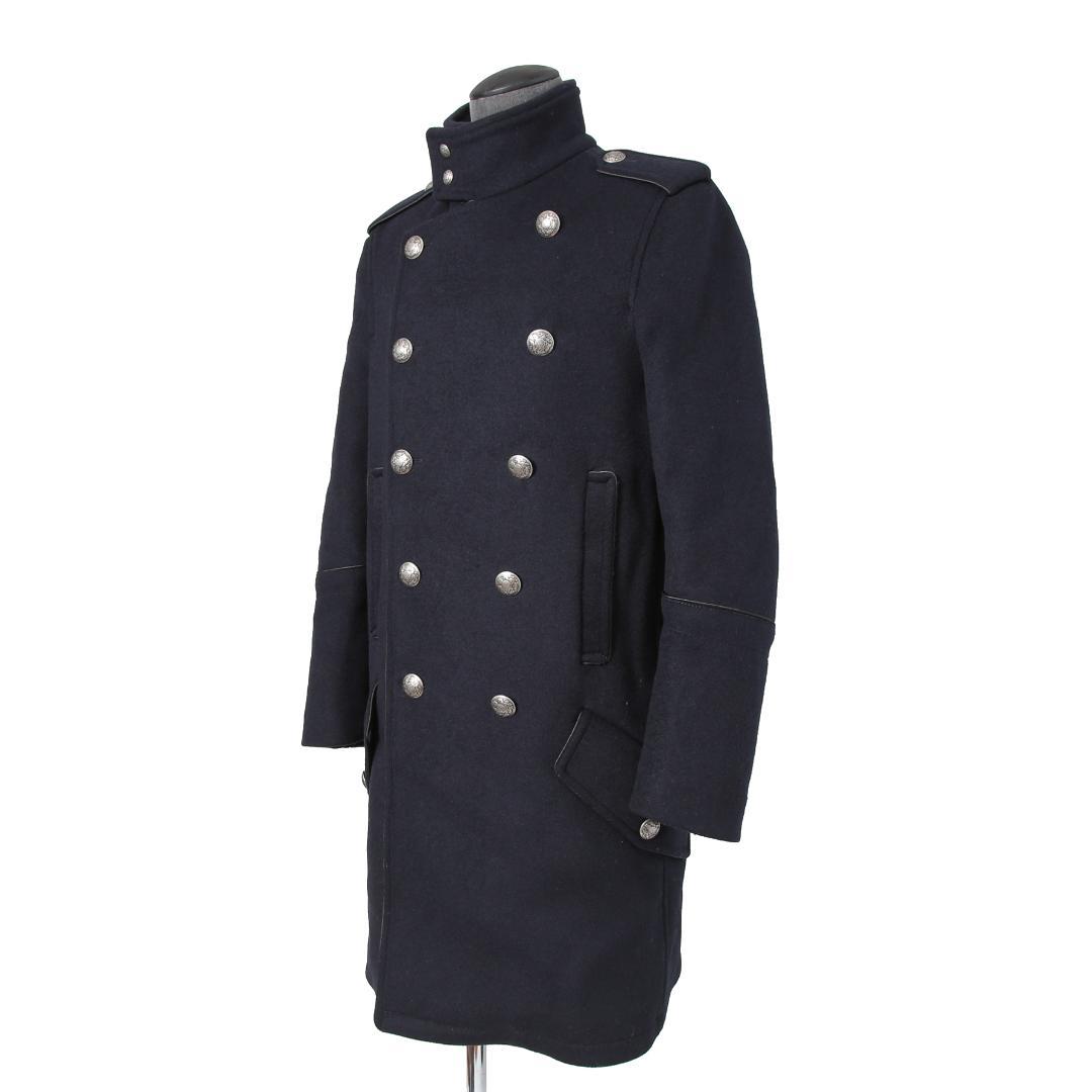 DIESEL ブラックゴールド ウール ナポレオンコート コンチョボタン