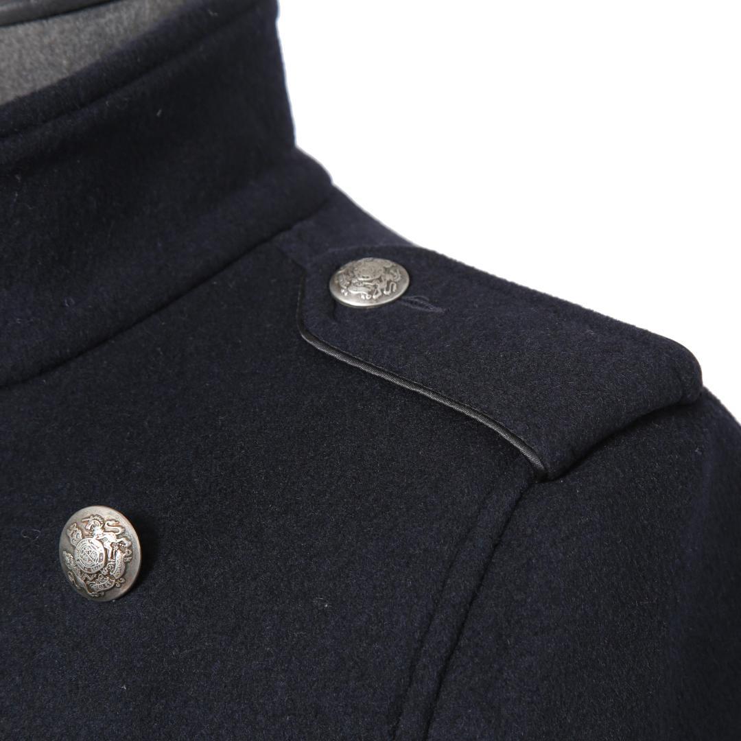 DIESEL ブラックゴールド ウール ナポレオンコート コンチョボタン