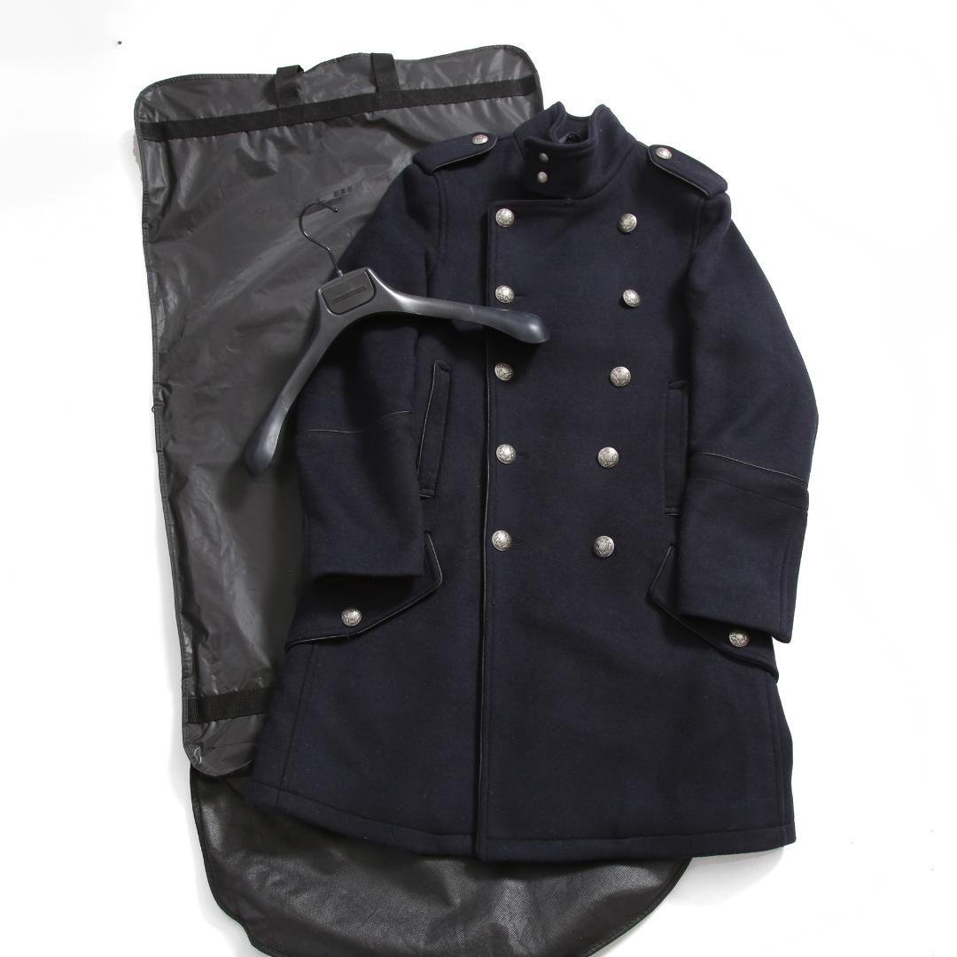 DIESEL ブラックゴールド ウール ナポレオンコート コンチョボタン