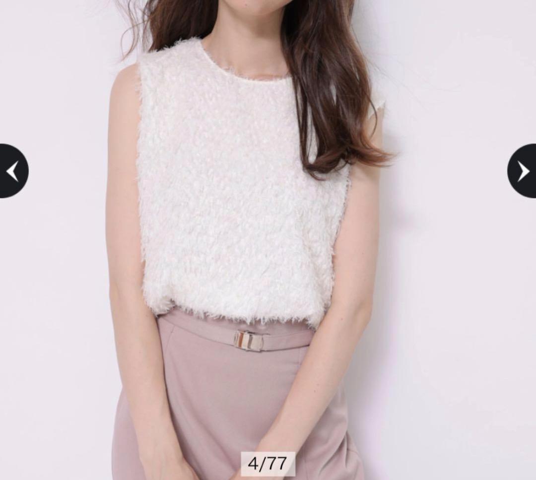 【新品・タグ付】Apuweiser-riche フレンチスリーブふわもこトップス