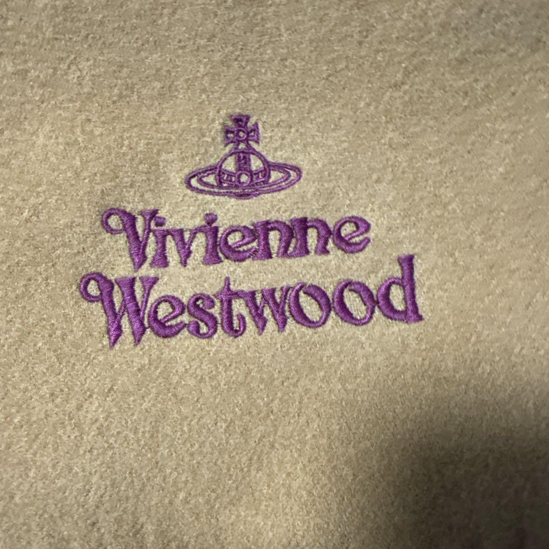 【新品タグ付き✨️】Vivienne Westwood ロゴ刺繍マフラー キャメル