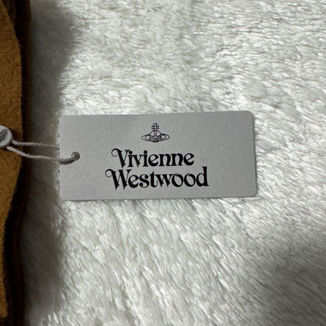 【新品タグ付き✨️】Vivienne Westwood ロゴ刺繍マフラー キャメル
