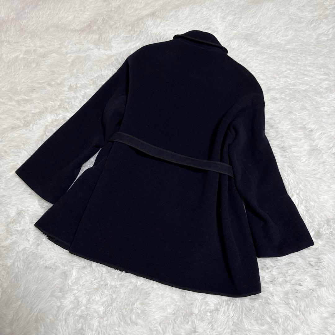 ✨美品✨ 45R パイルカット ヘリンボン ジャケット コート　ウェストベルト