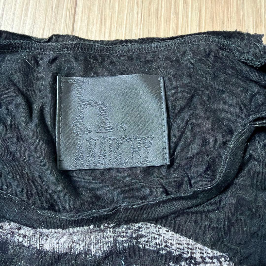 h.NAOTO ANARCHY スカルプリント Tシャツ ブラック