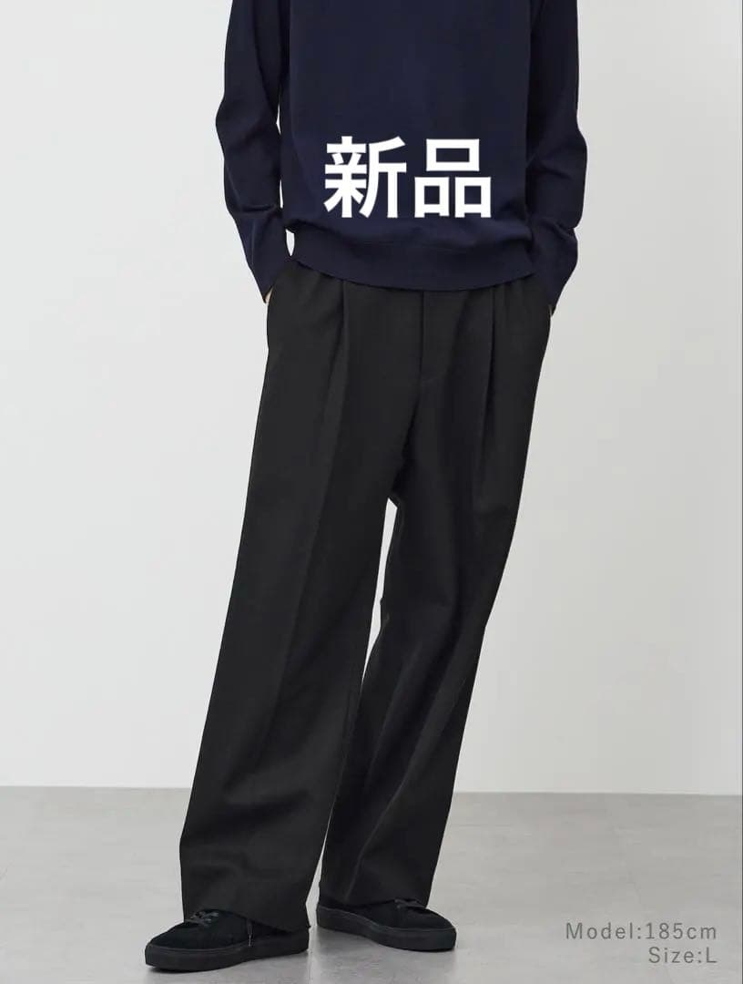 PLST プレシャスニットメルトンワイドパンツ　スラックス イージーパンツ