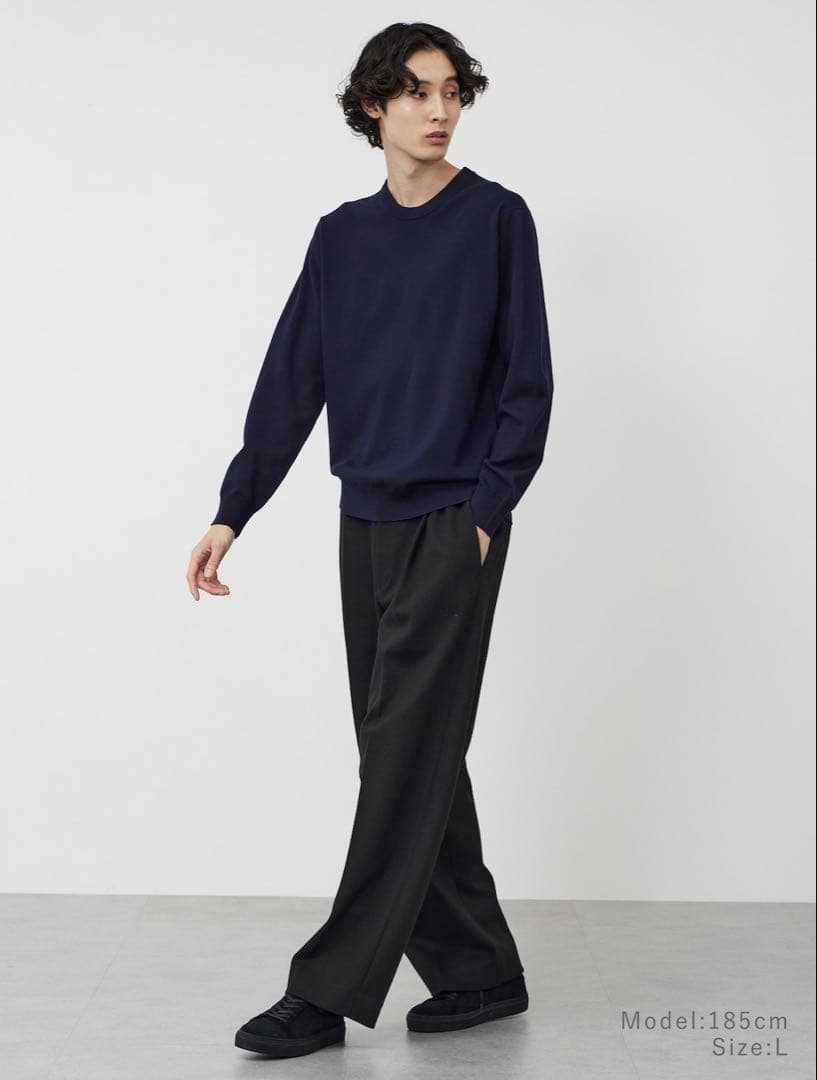 PLST プレシャスニットメルトンワイドパンツ　スラックス イージーパンツ