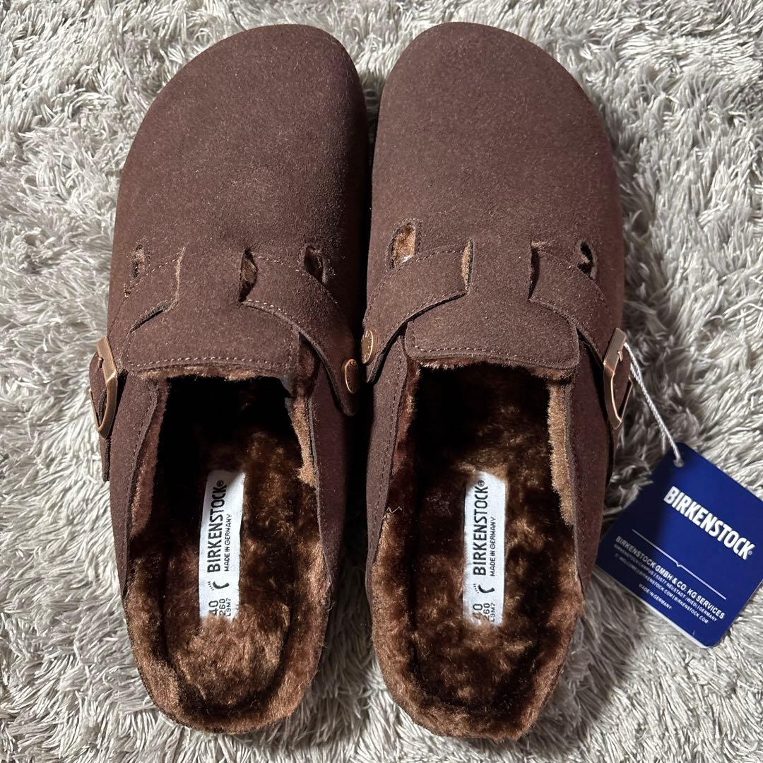 新品❣️BIRKENSTOCKビルケンシュトック ボストン 内ボア 茶 箱タグ付✨