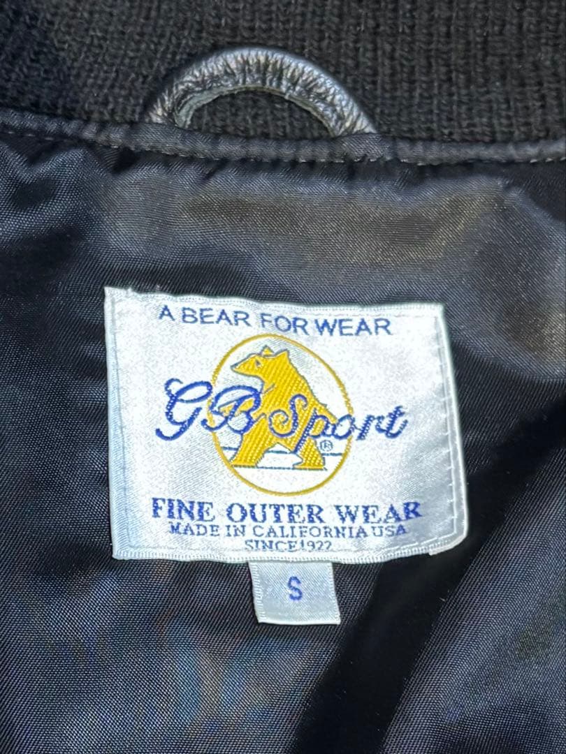 ☆*☆様 GB SPORTS レザースタジャン オールブラックUSA製 ゴールデ