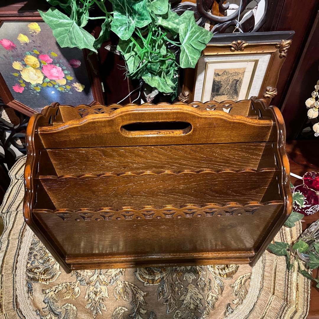 希少　パリ雑貨屋　アンティーク小物入れ　マガジンラック　引き出し付き