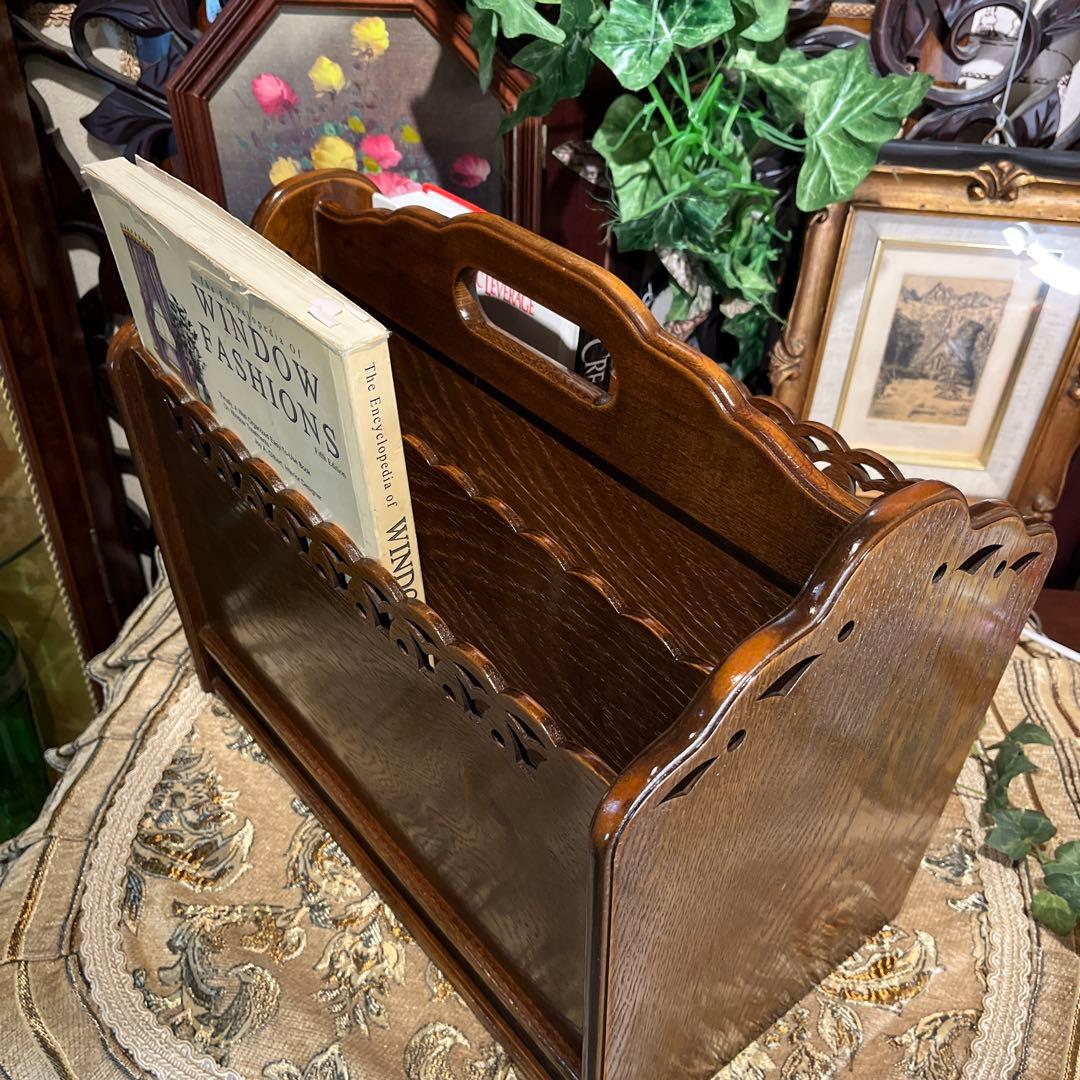 希少　パリ雑貨屋　アンティーク小物入れ　マガジンラック　引き出し付き