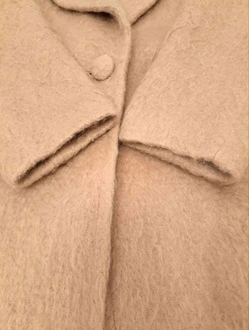 グレースコンチネンタルモヘアシャギーロングコートピンク