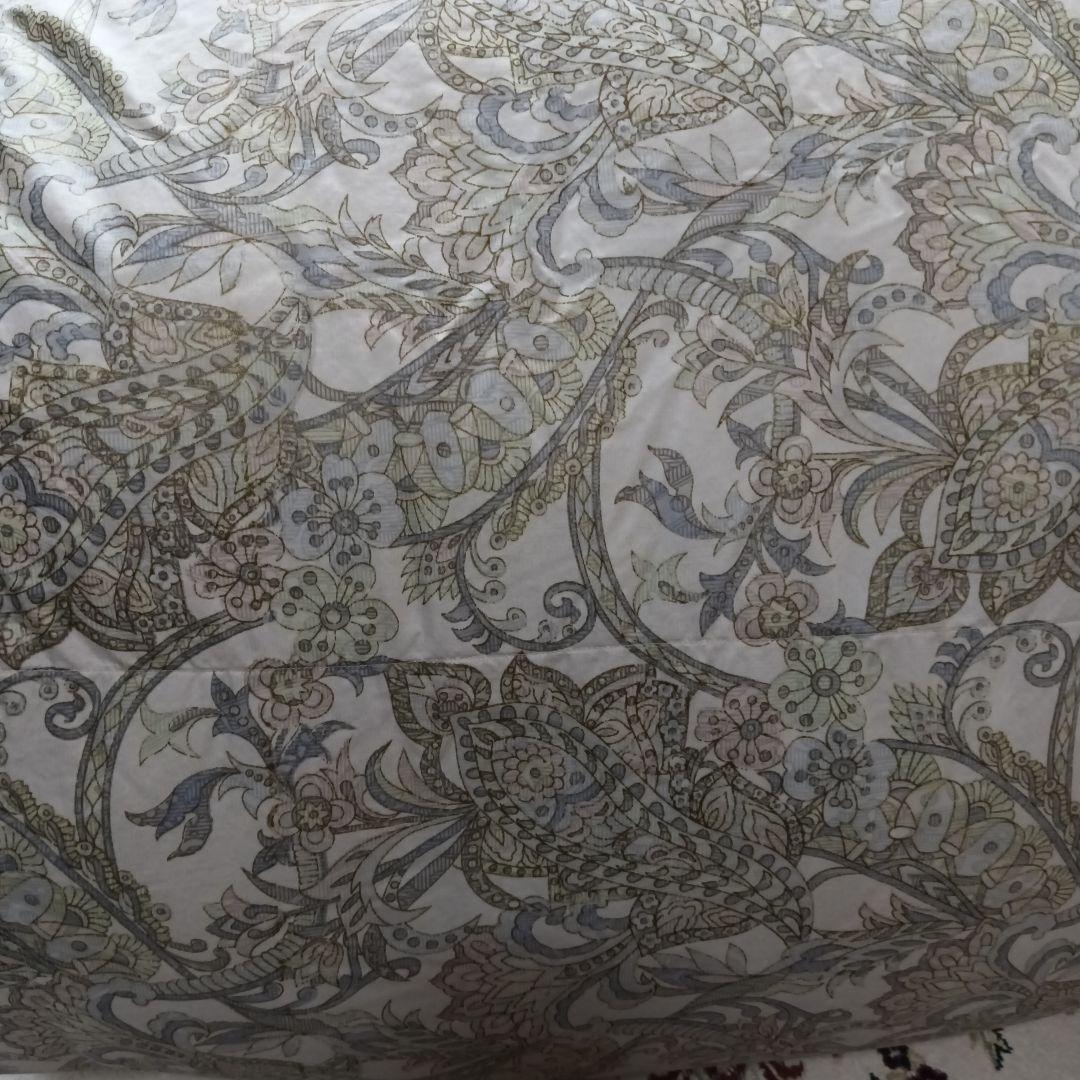 れ*ゆ様 高品質 希少 手摘みホワイトグース 羽毛 西川 掛け布団 花柄 ハンガ