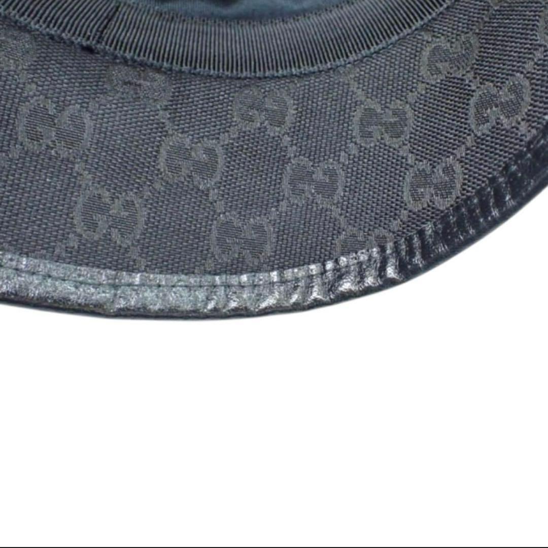 極美品✨GUCCI GGキャンバス バケットハット フェドラ ブラック