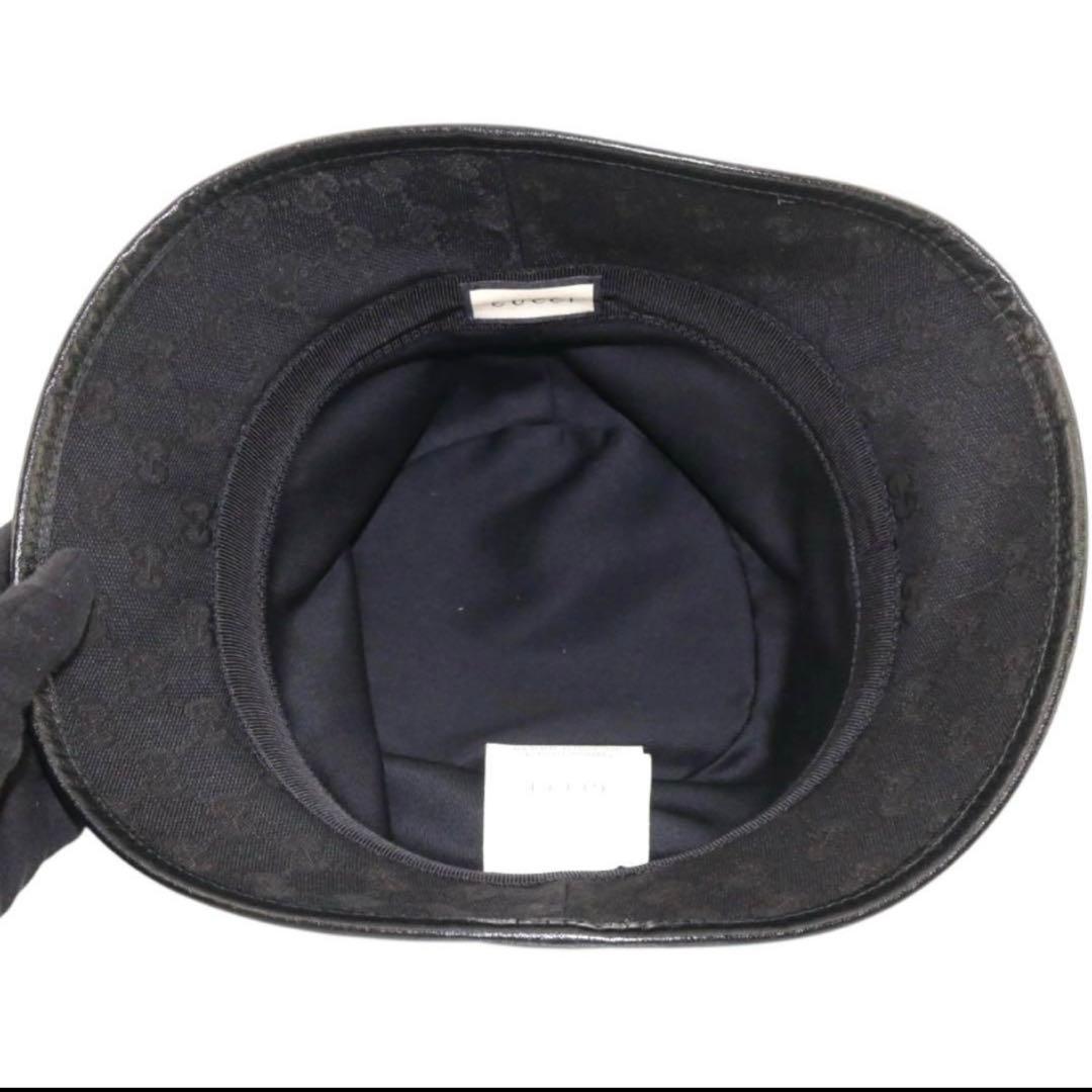 極美品✨GUCCI GGキャンバス バケットハット フェドラ ブラック