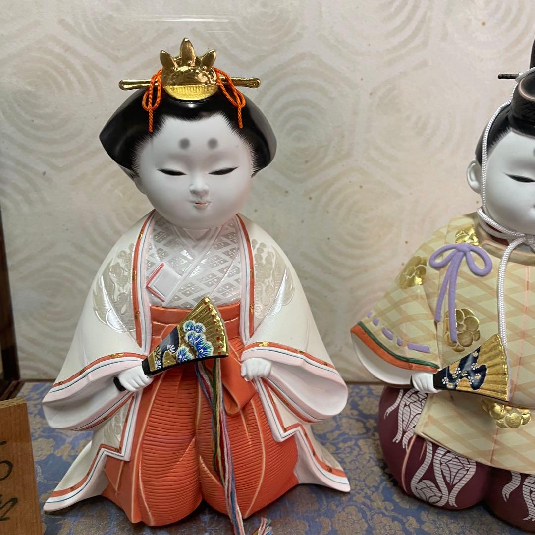 雛人形　お殿様　2体セット　ガラスケース　和　日本　日本人形　高御座