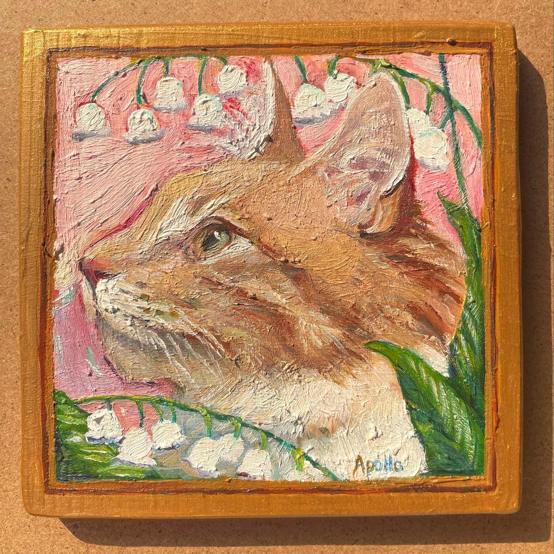 ririページ　猫の油彩画2点セット