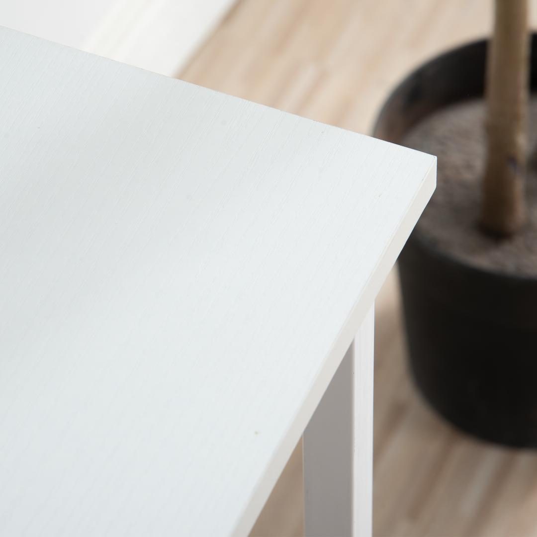 ホワイト パソコンデスクL字120cm2段ラック付デスク木製ミシン台書斎机勉強机