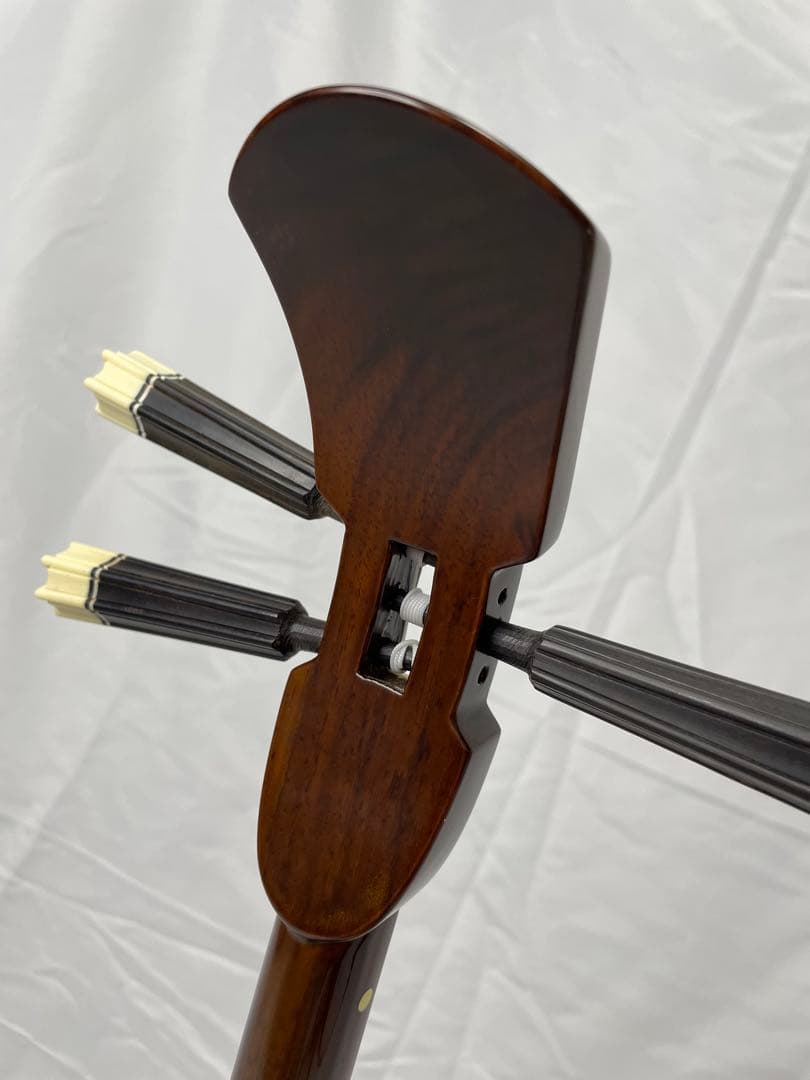 宮古木工芸 與儀栄功作 縞黒檀/カマゴン 棹/三線