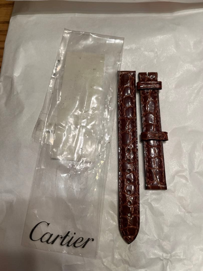 カルティエ　時計ベルト　アリゲーター　shiny Gold 未使用1.2センチ