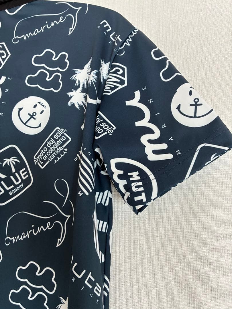 muta MARINE GOLFランダムロゴ ポロシャツ ネイビーM